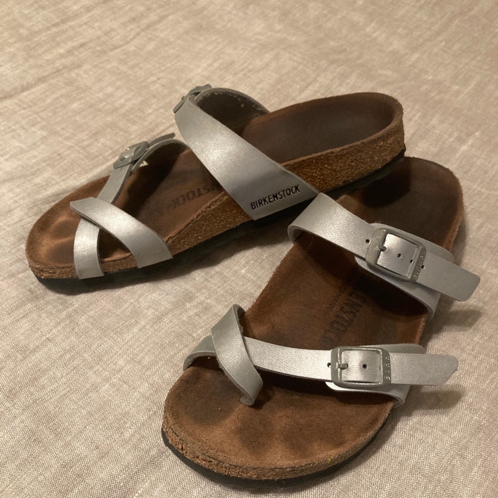 Silver Birkenstock Sandals